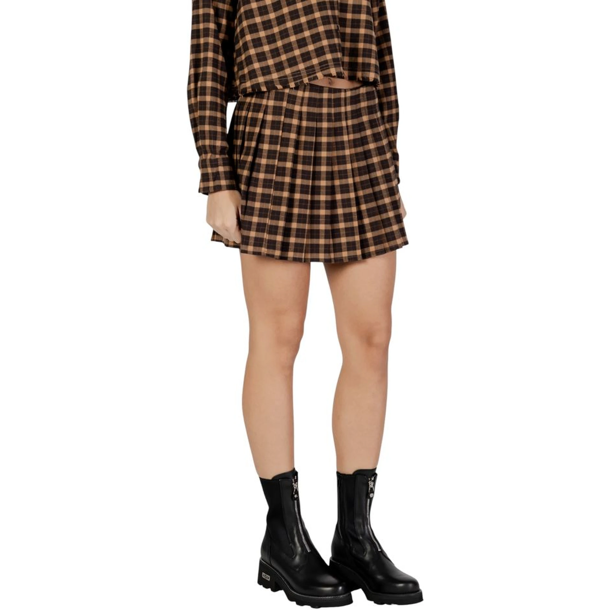 Brown Recycled Polyester Mini Skirt