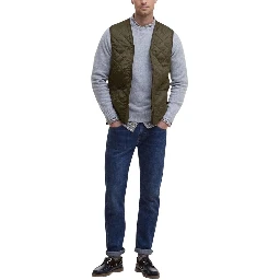 Green Polyamide Sleveless Jacket