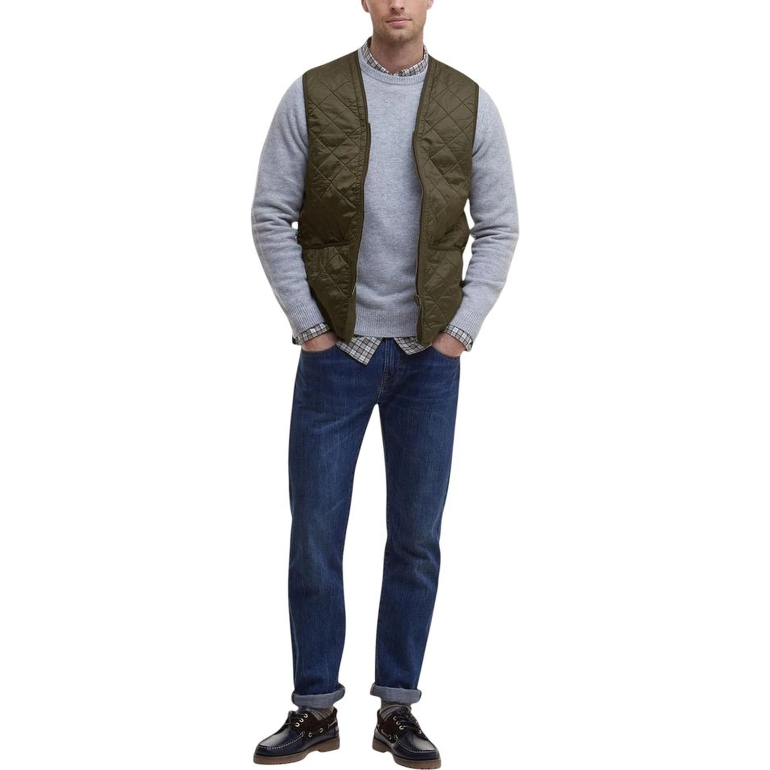 Green Polyamide Sleveless Jacket