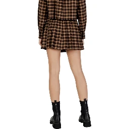 Brown Recycled Polyester Mini Skirt