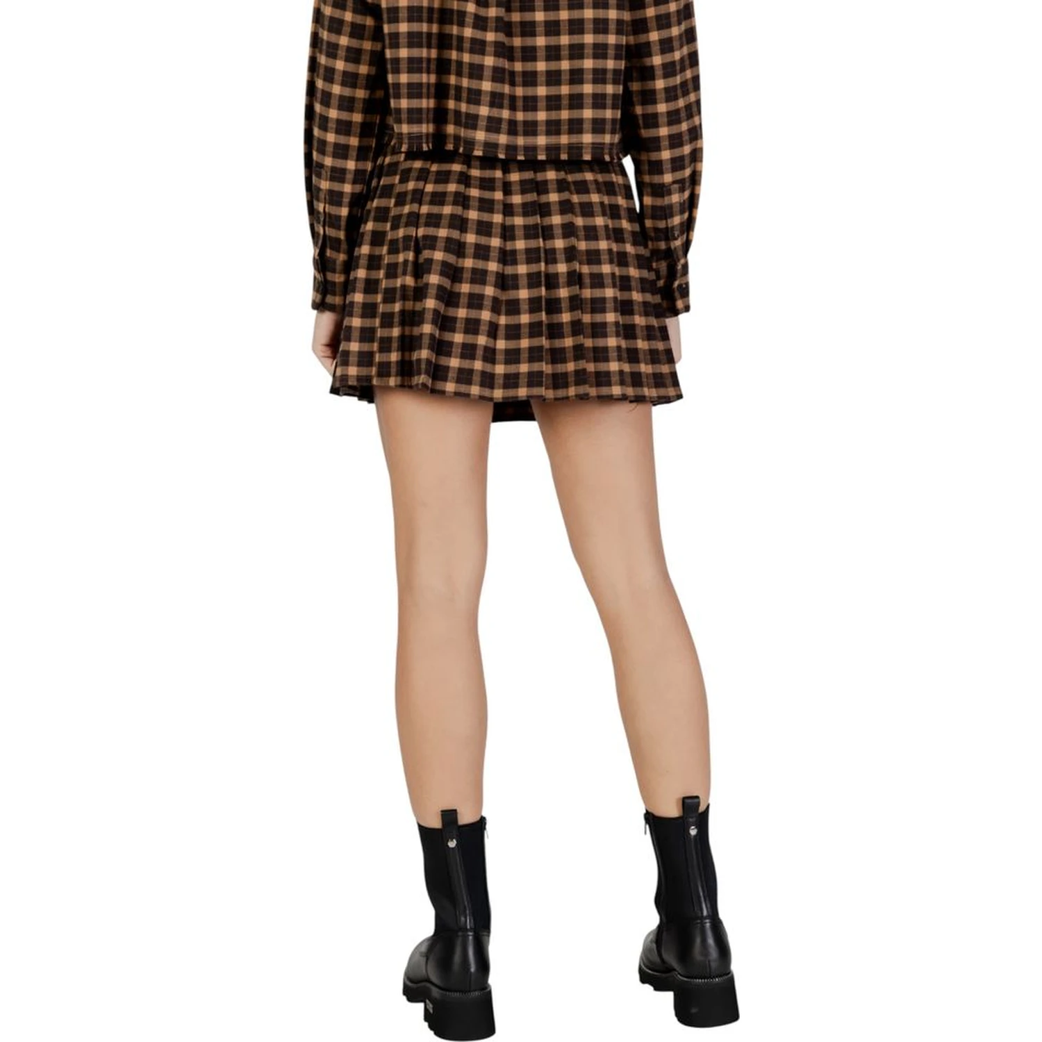 Brown Recycled Polyester Mini Skirt