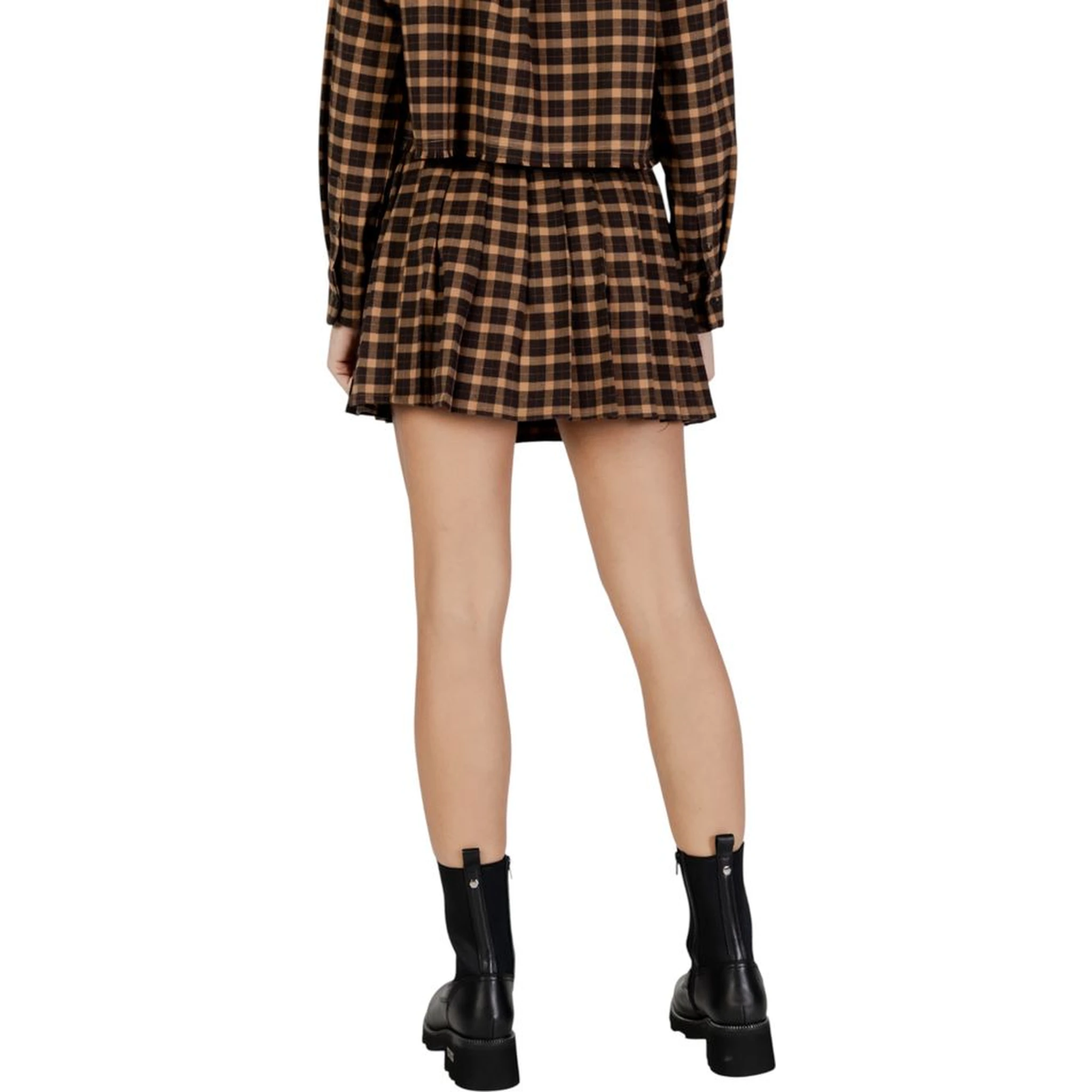 Brown Recycled Polyester Mini Skirt