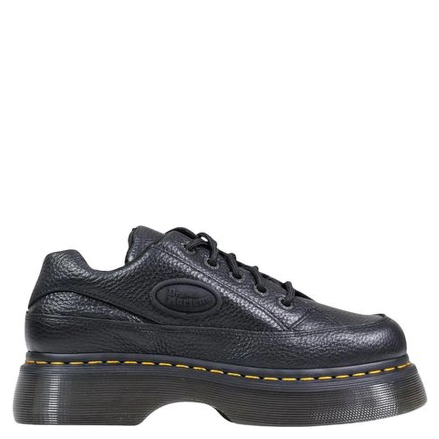 Black Leather Platform Pumps