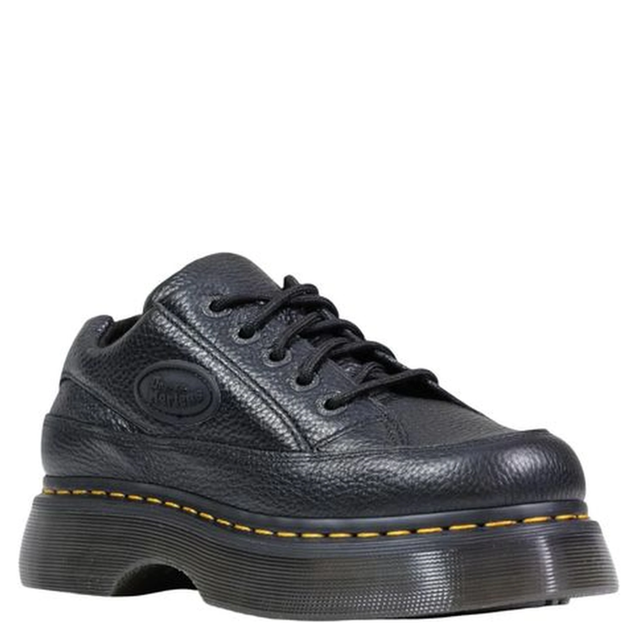 Black Leather Platform Pumps