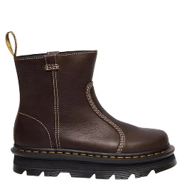 حذاء كاحل من الجلد البني