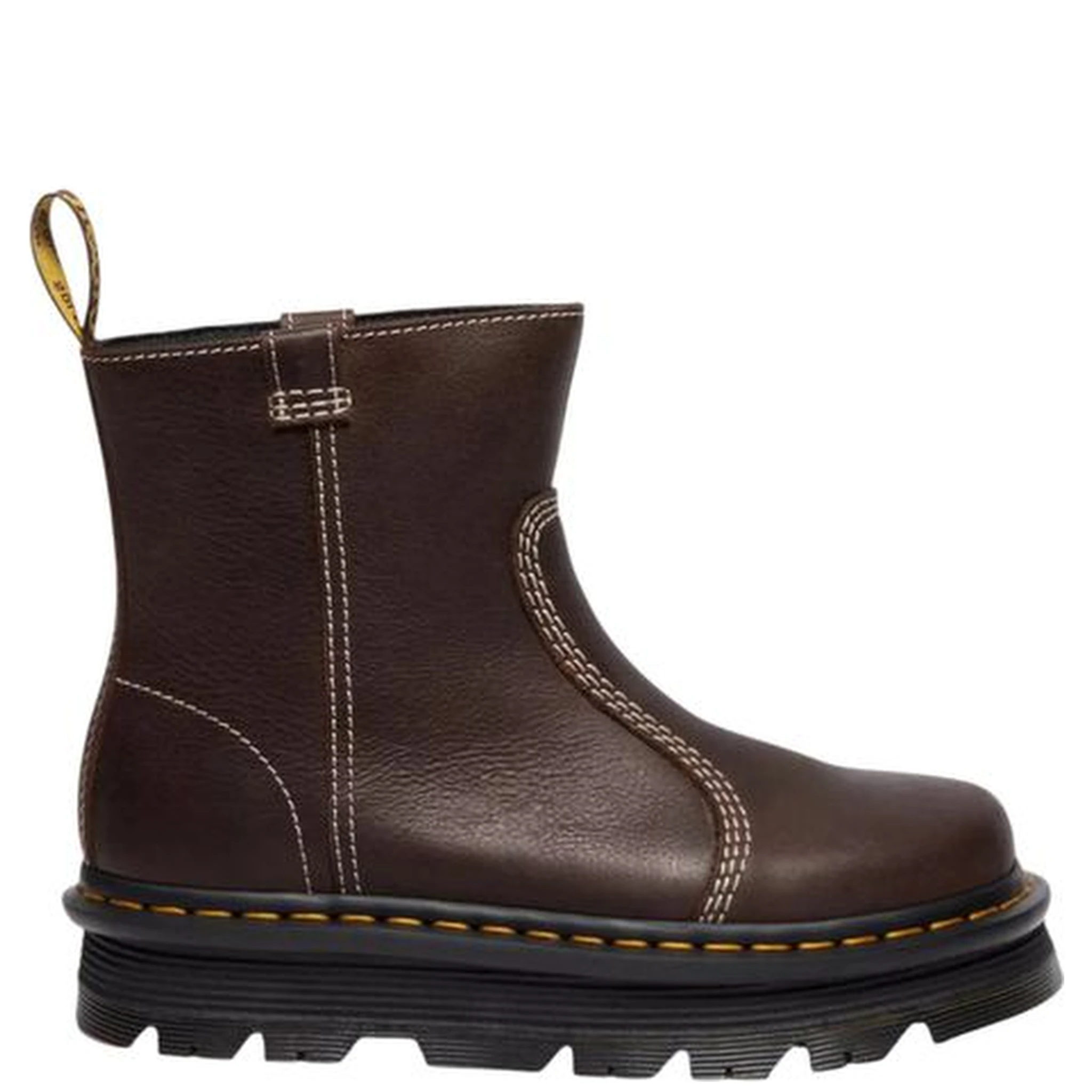 حذاء كاحل من الجلد البني