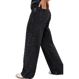 Black Cotton Relaxed Fit Jeans
