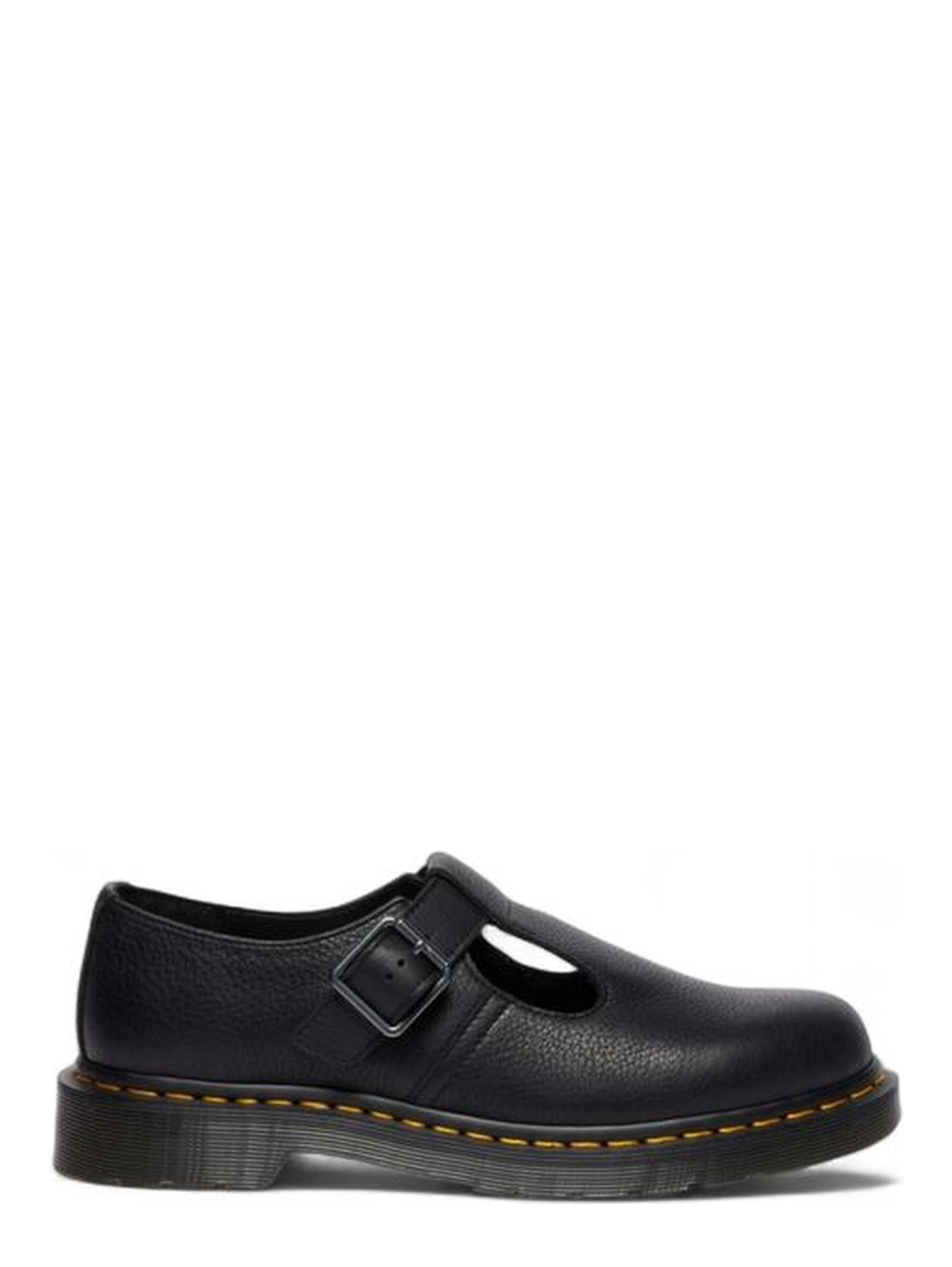 Black Leather Platform Pumps