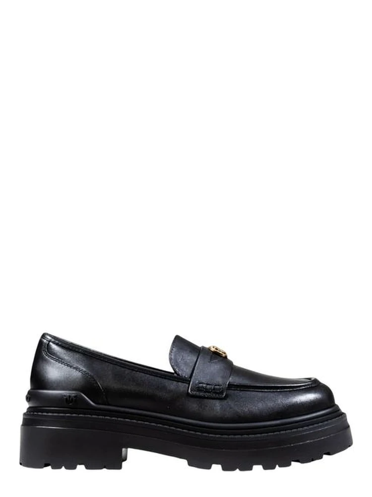 Black Leather Platform Pumps