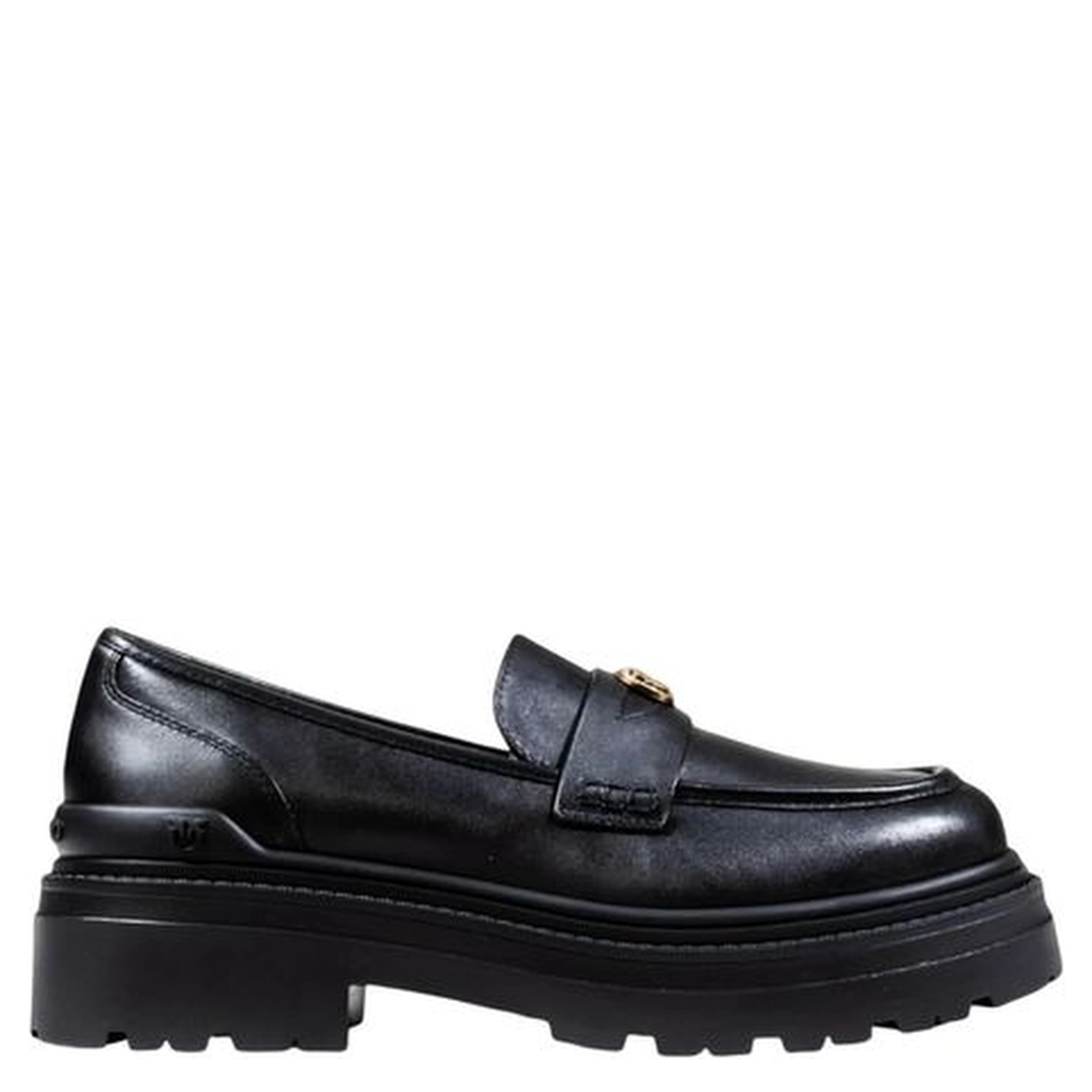 Black Leather Platform Pumps