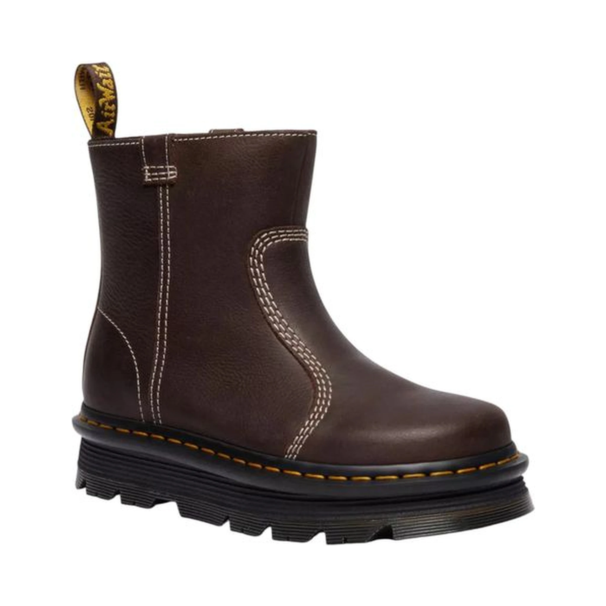 حذاء كاحل من الجلد البني