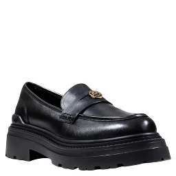 Black Leather Platform Pumps