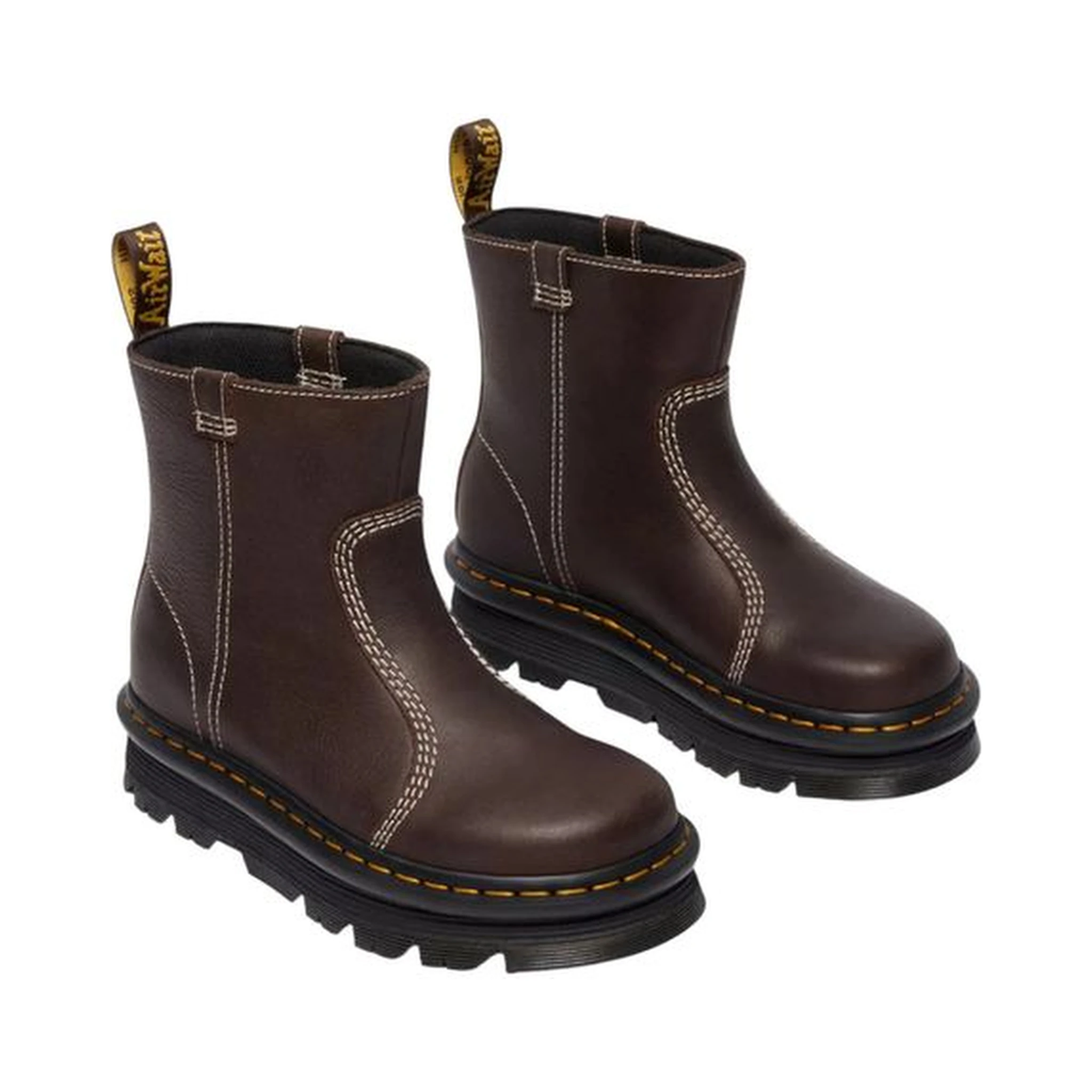 حذاء كاحل من الجلد البني