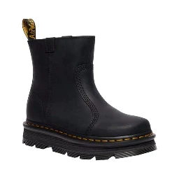 حذاء كاحل من الجلد الأسود