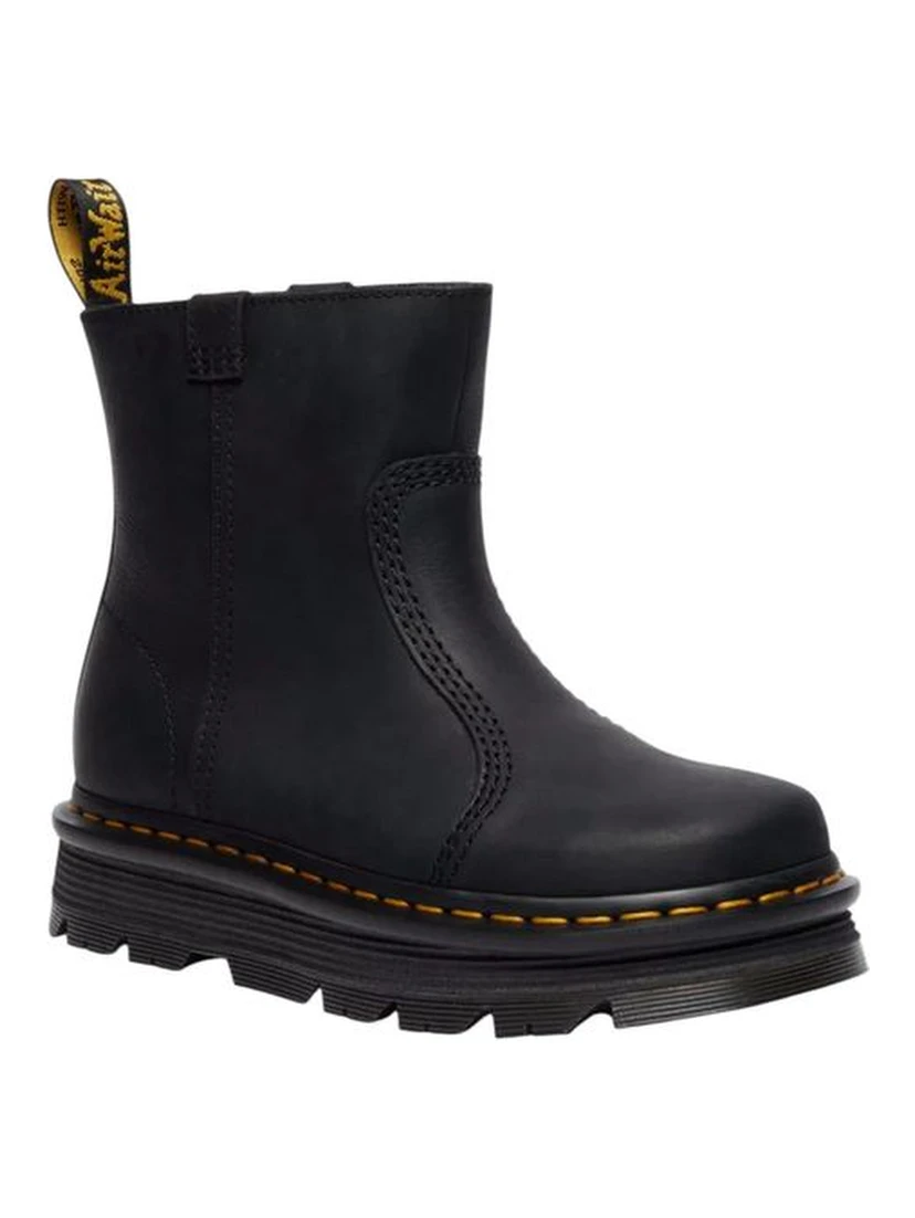 حذاء كاحل من الجلد الأسود