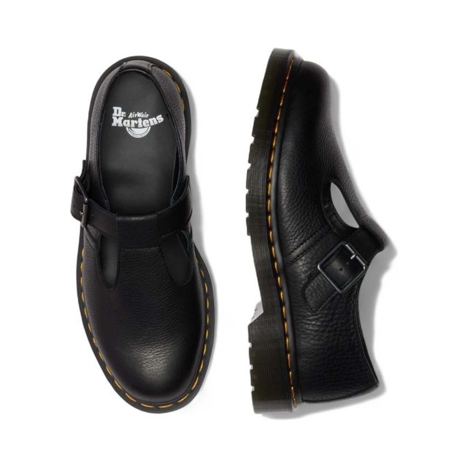 Black Leather Platform Pumps