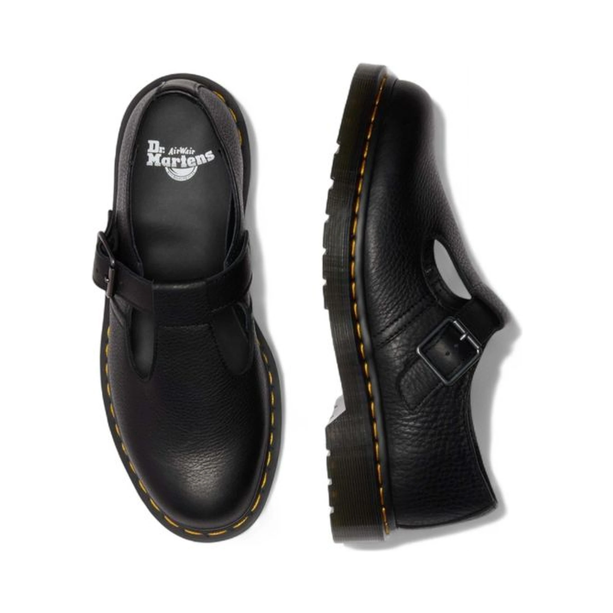 Black Leather Platform Pumps