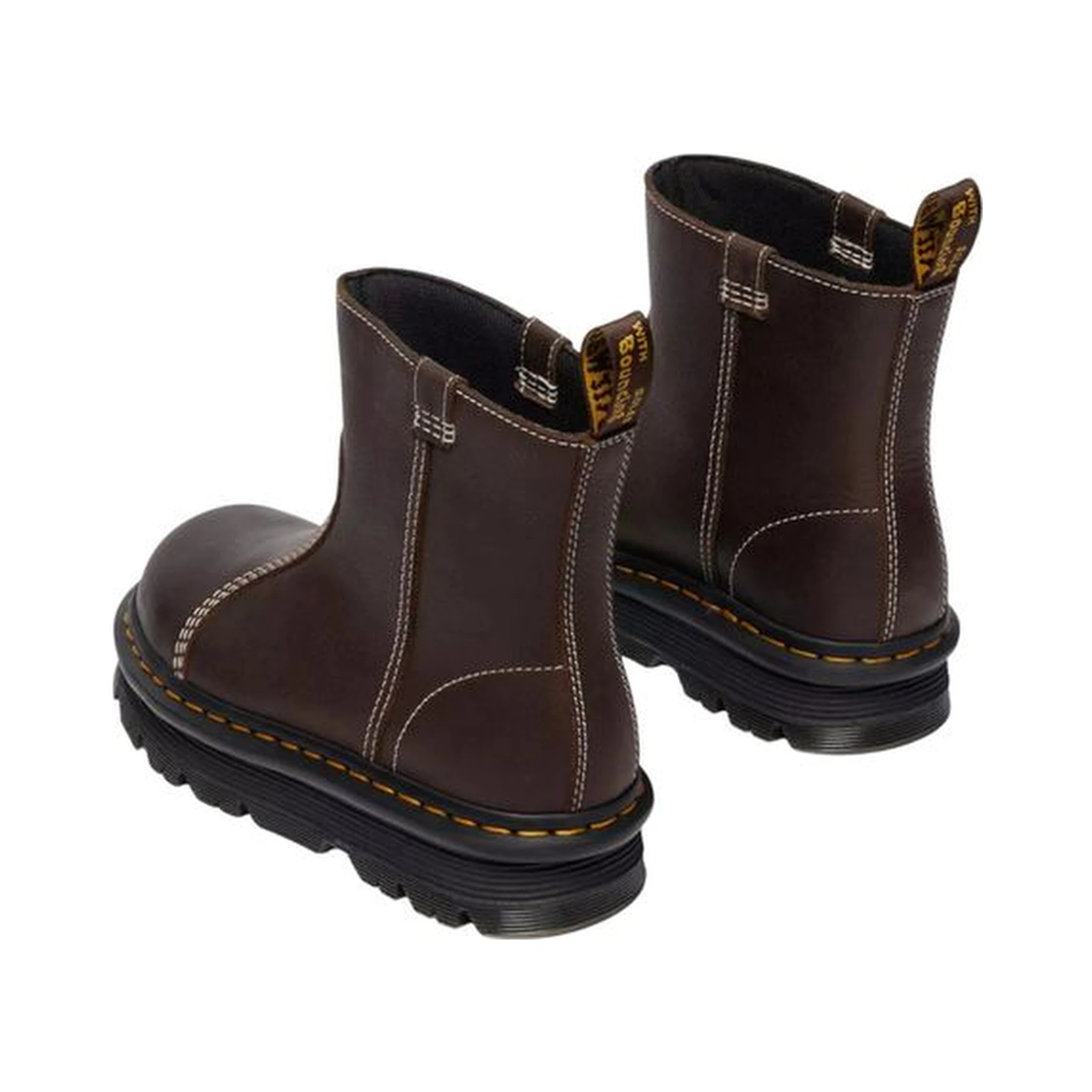 حذاء كاحل من الجلد البني