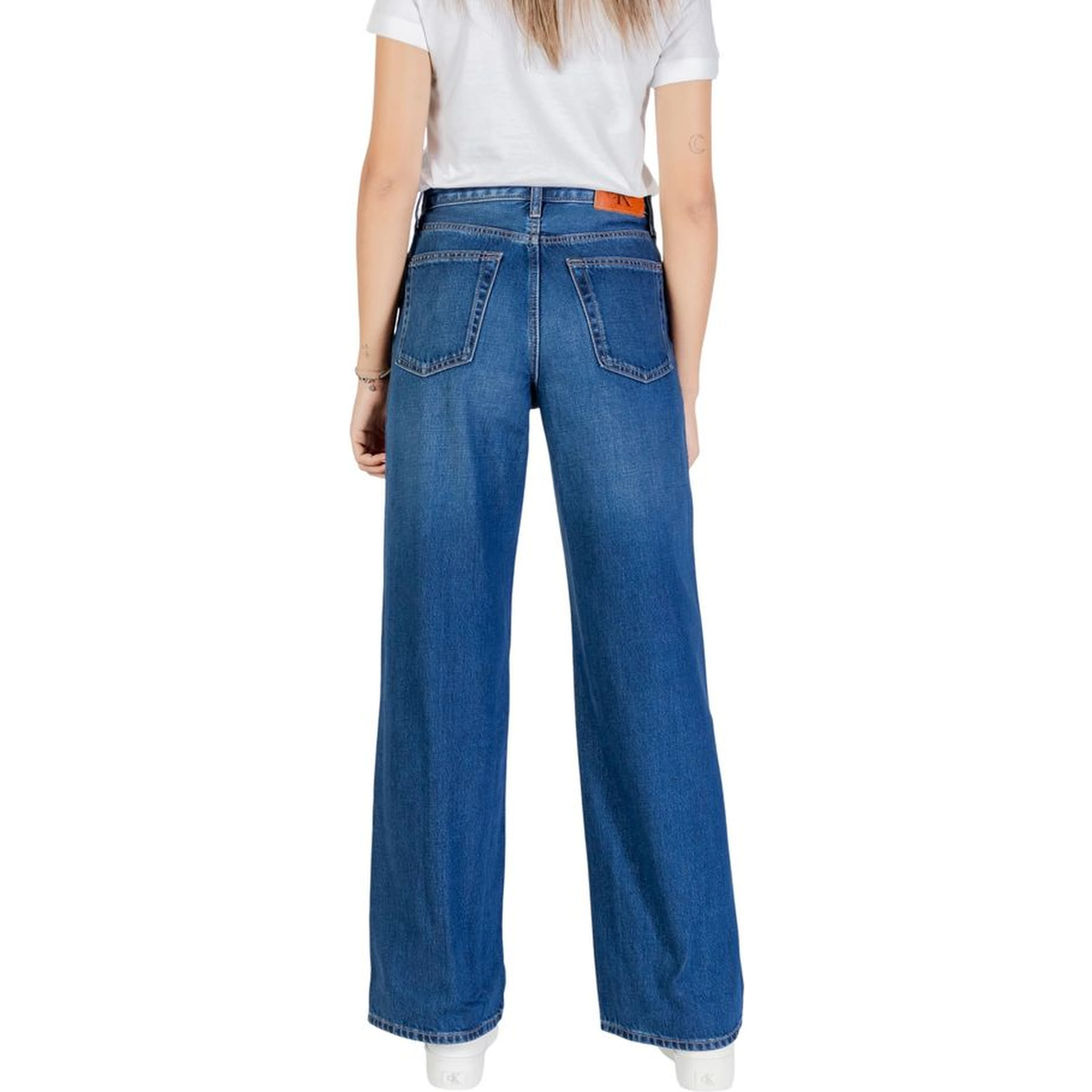Blue Cotton Boyfriend Jeans