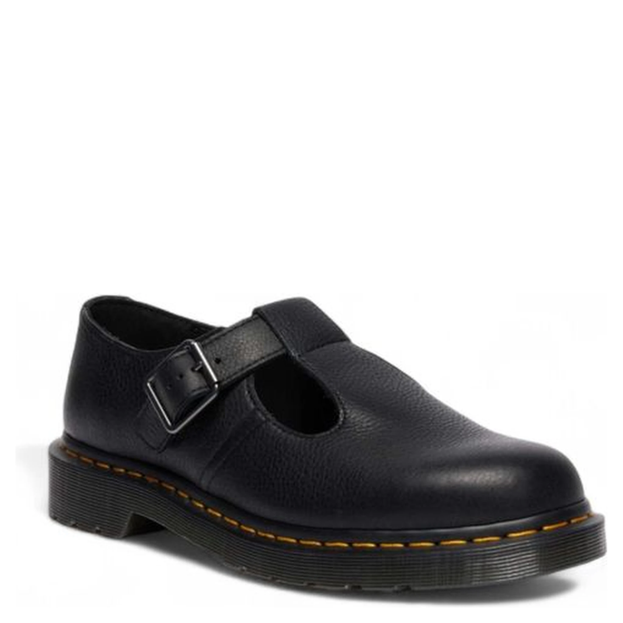 Black Leather Platform Pumps