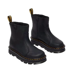 حذاء كاحل من الجلد الأسود