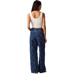 Blue Cotton Boyfriend Jeans
