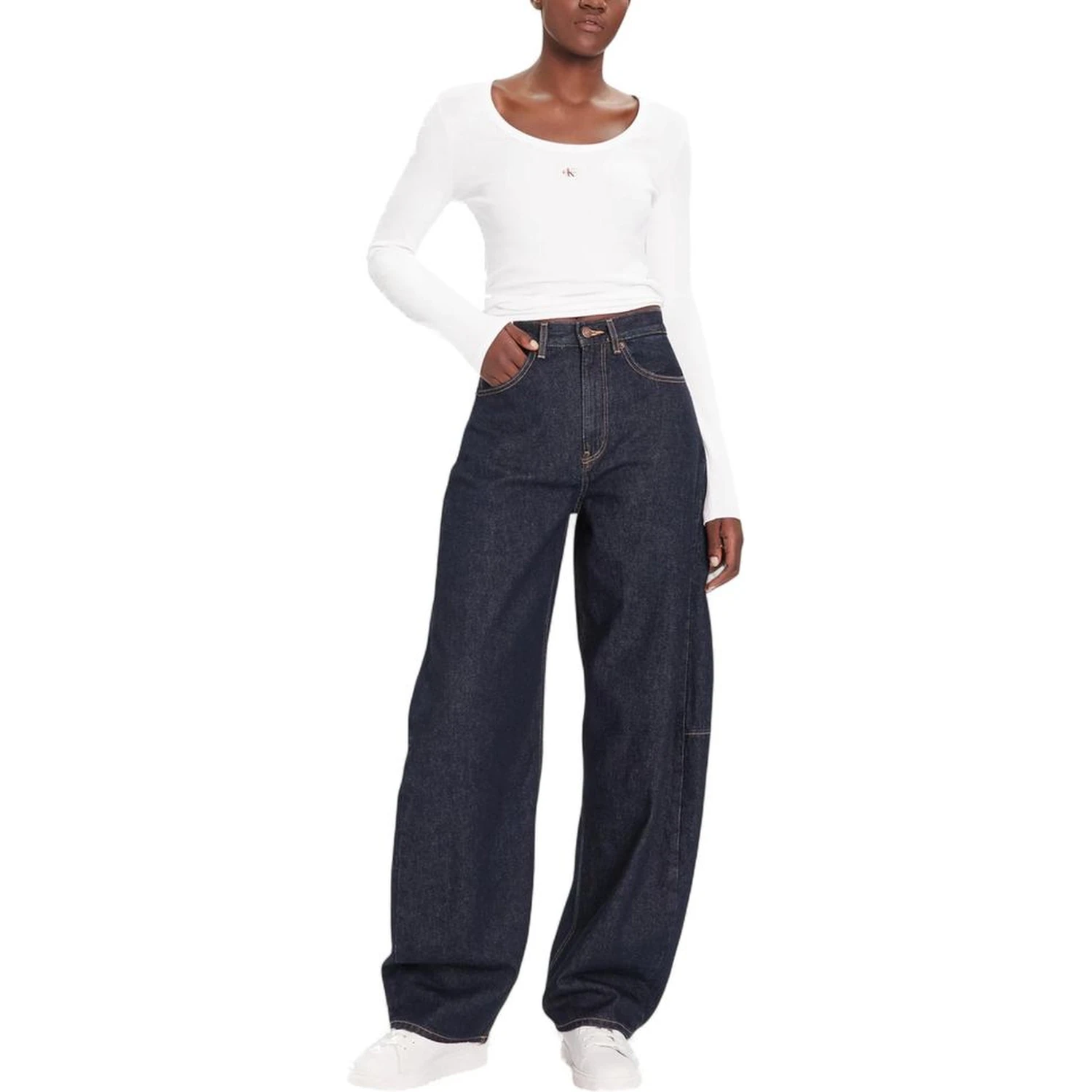 Blue Cotton Mom Jeans