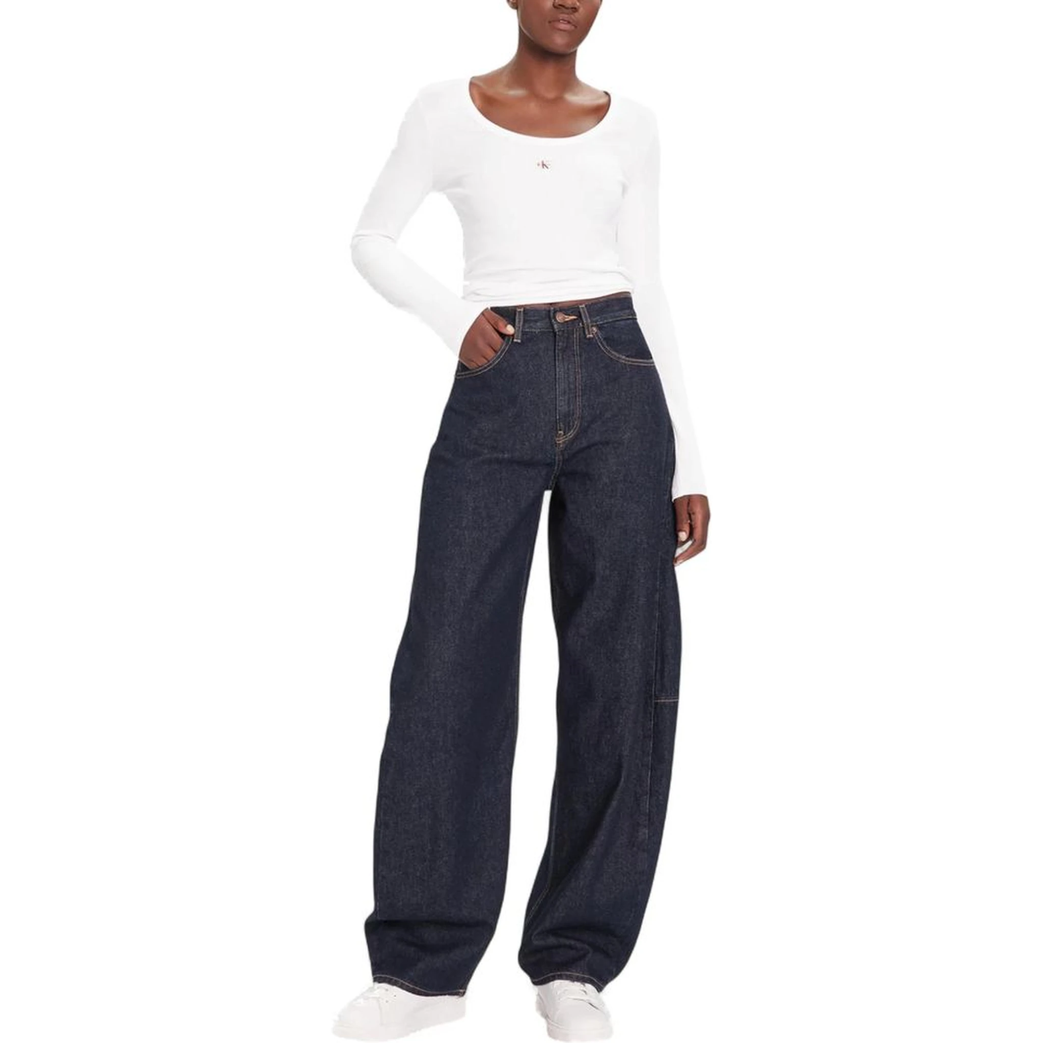 Blue Cotton Mom Jeans