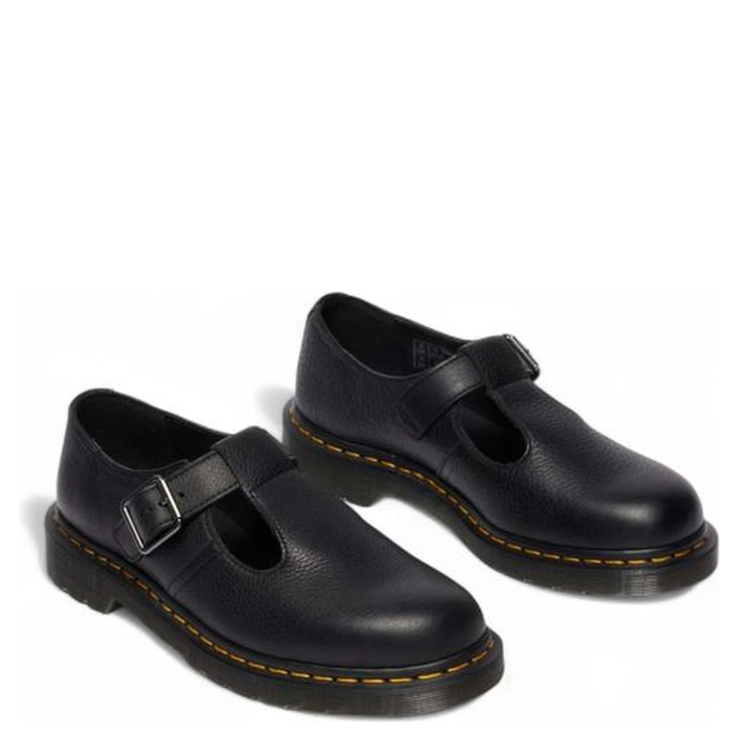 Black Leather Platform Pumps