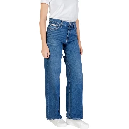 Blue Cotton Boyfriend Jeans