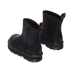 حذاء كاحل من الجلد الأسود