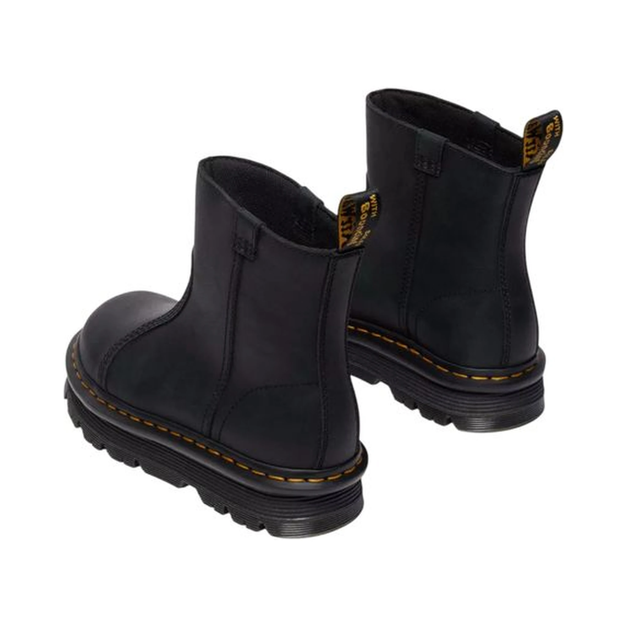 حذاء كاحل من الجلد الأسود