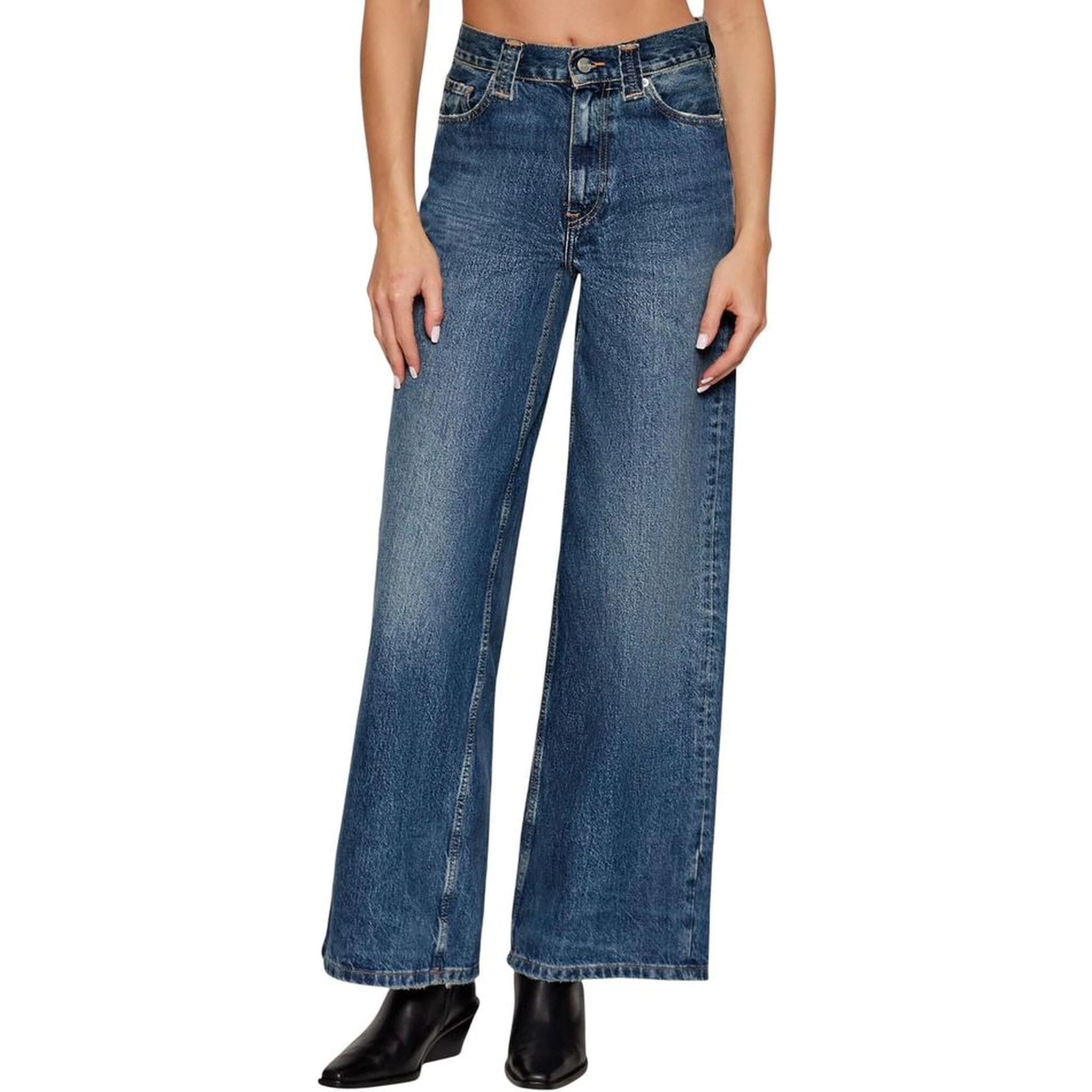 Blue Recycled Cotton Relaxed Fit Jeans