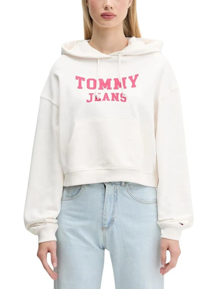 Cream Recycled Cotton Hoodie