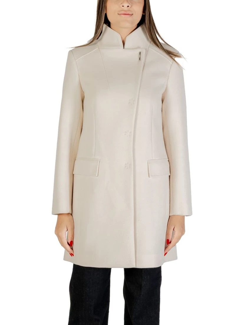 Cream Polyester Coat