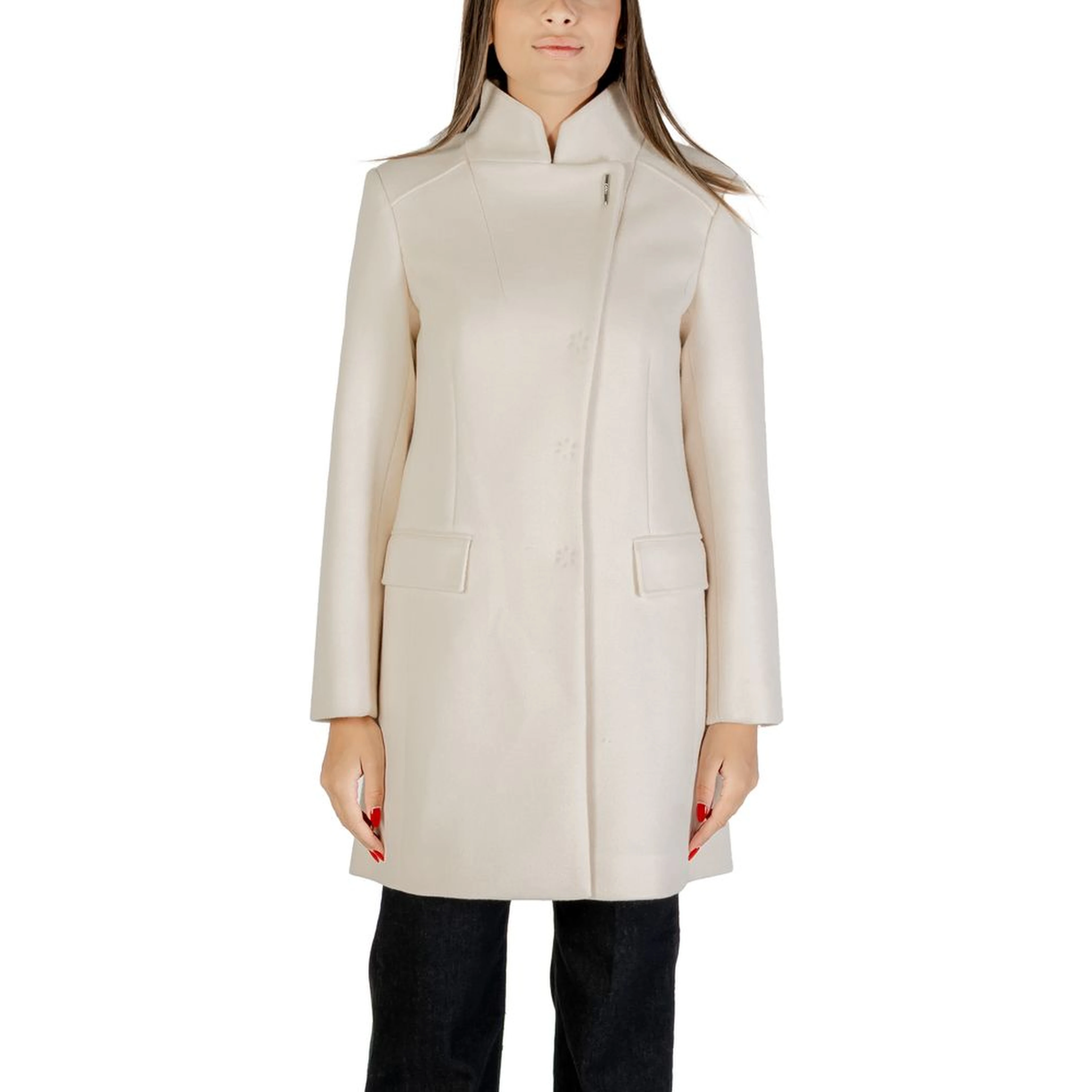 Cream Polyester Coat