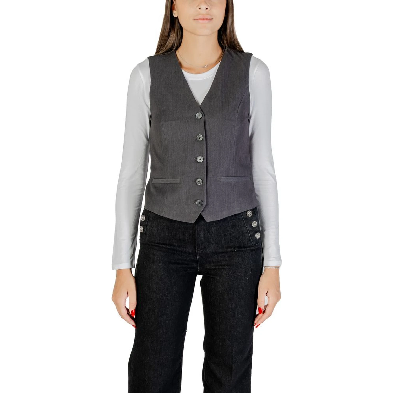 Gray Polyester Waistcoat