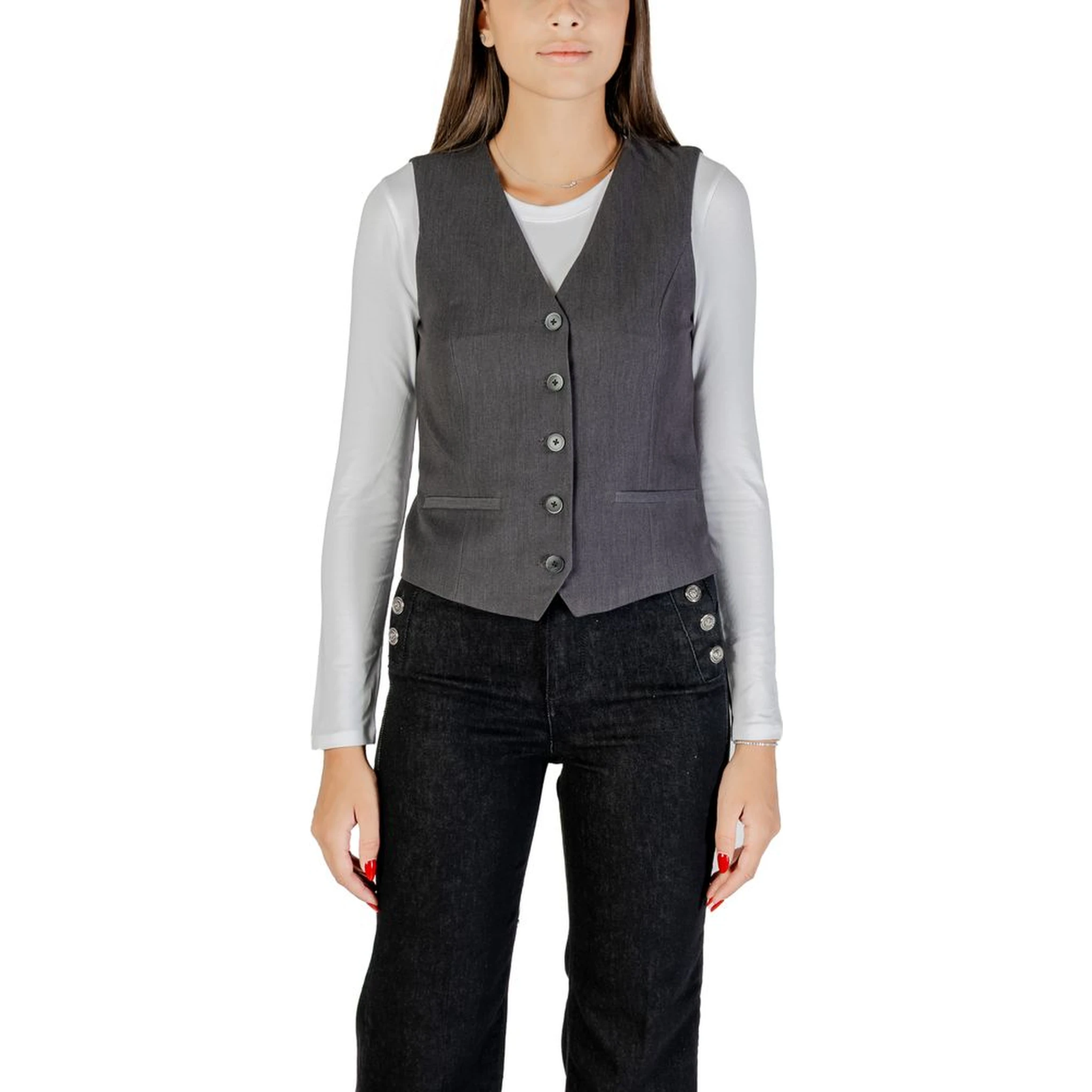 Gray Polyester Waistcoat