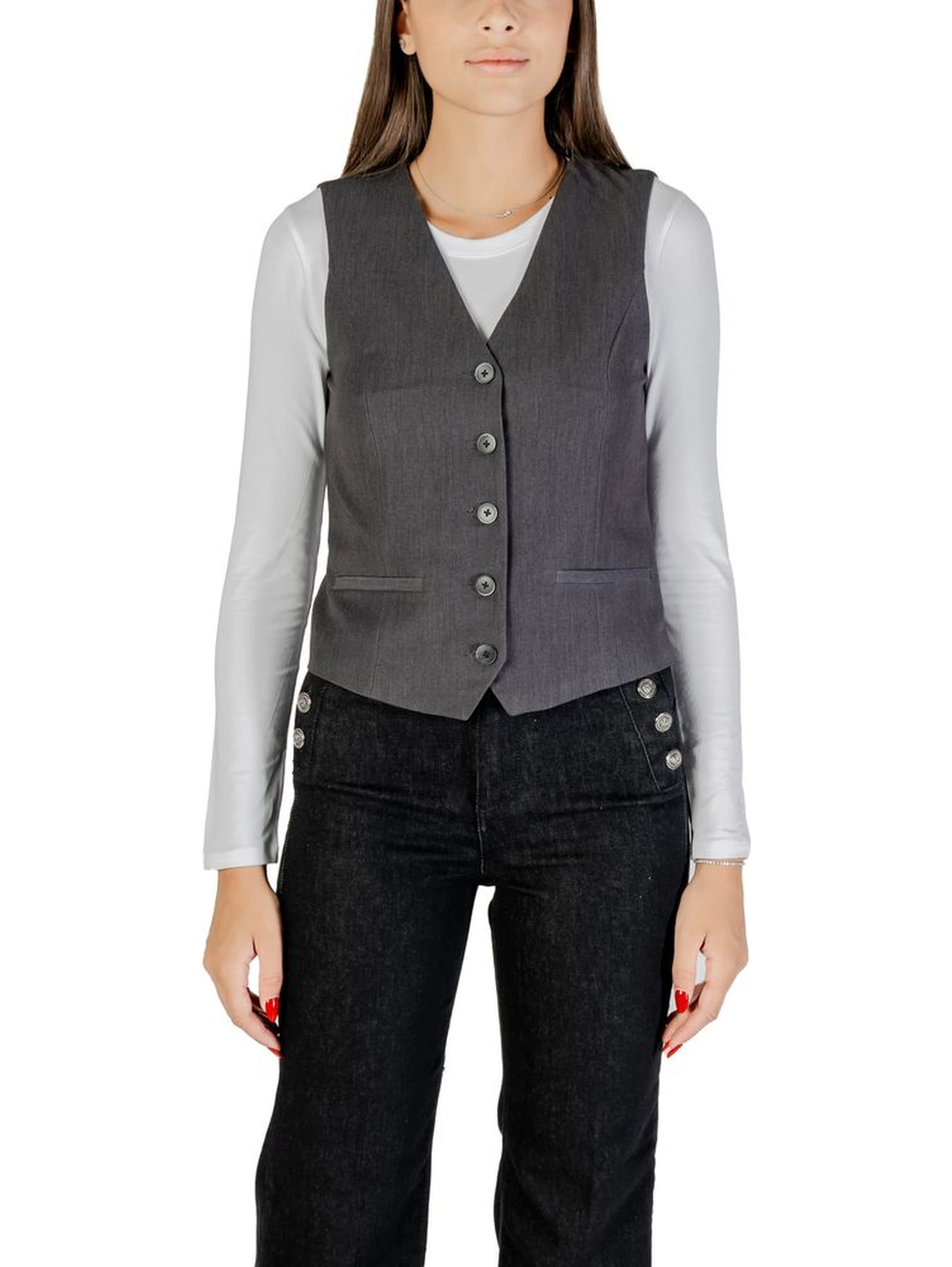 Gray Polyester Waistcoat