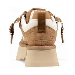 حذاء كاحل من الجلد البيج