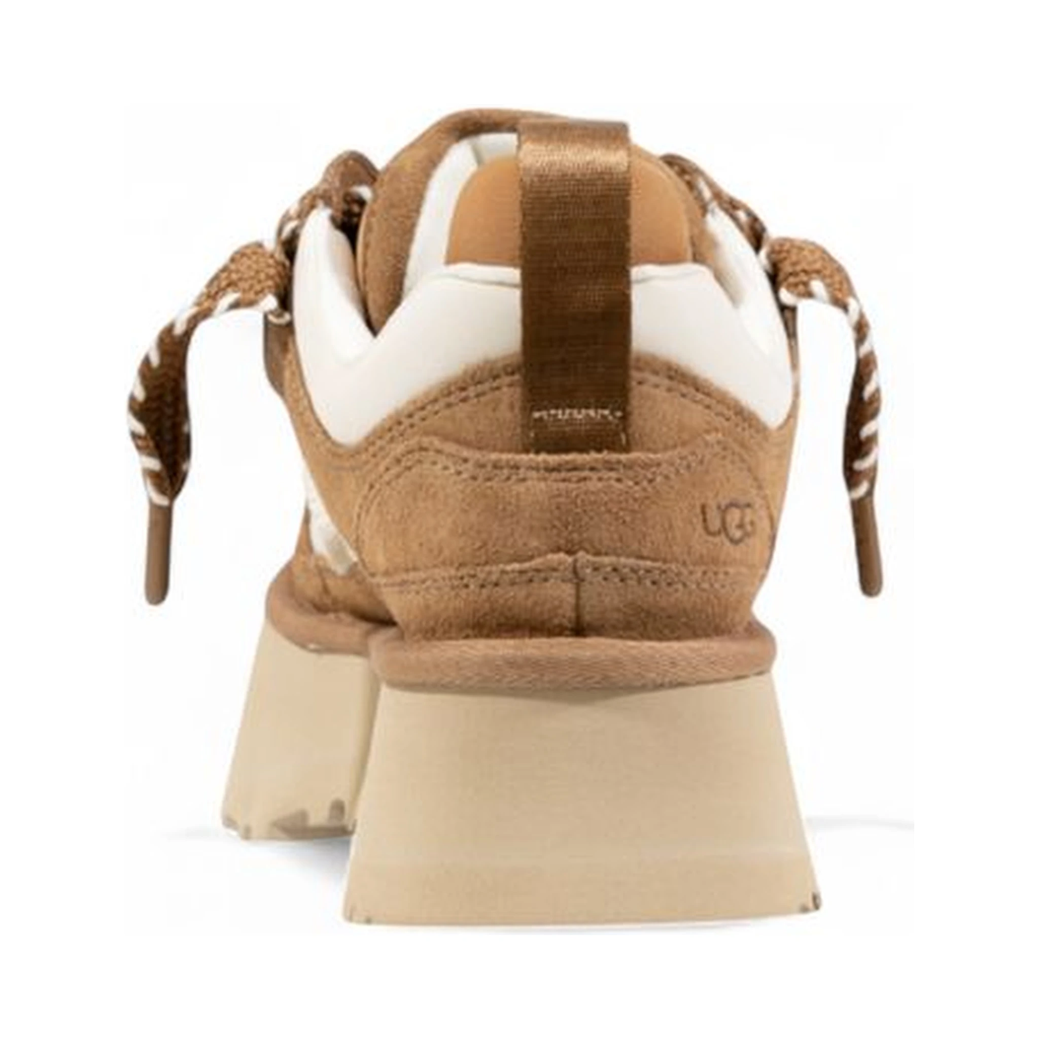 حذاء كاحل من الجلد البيج