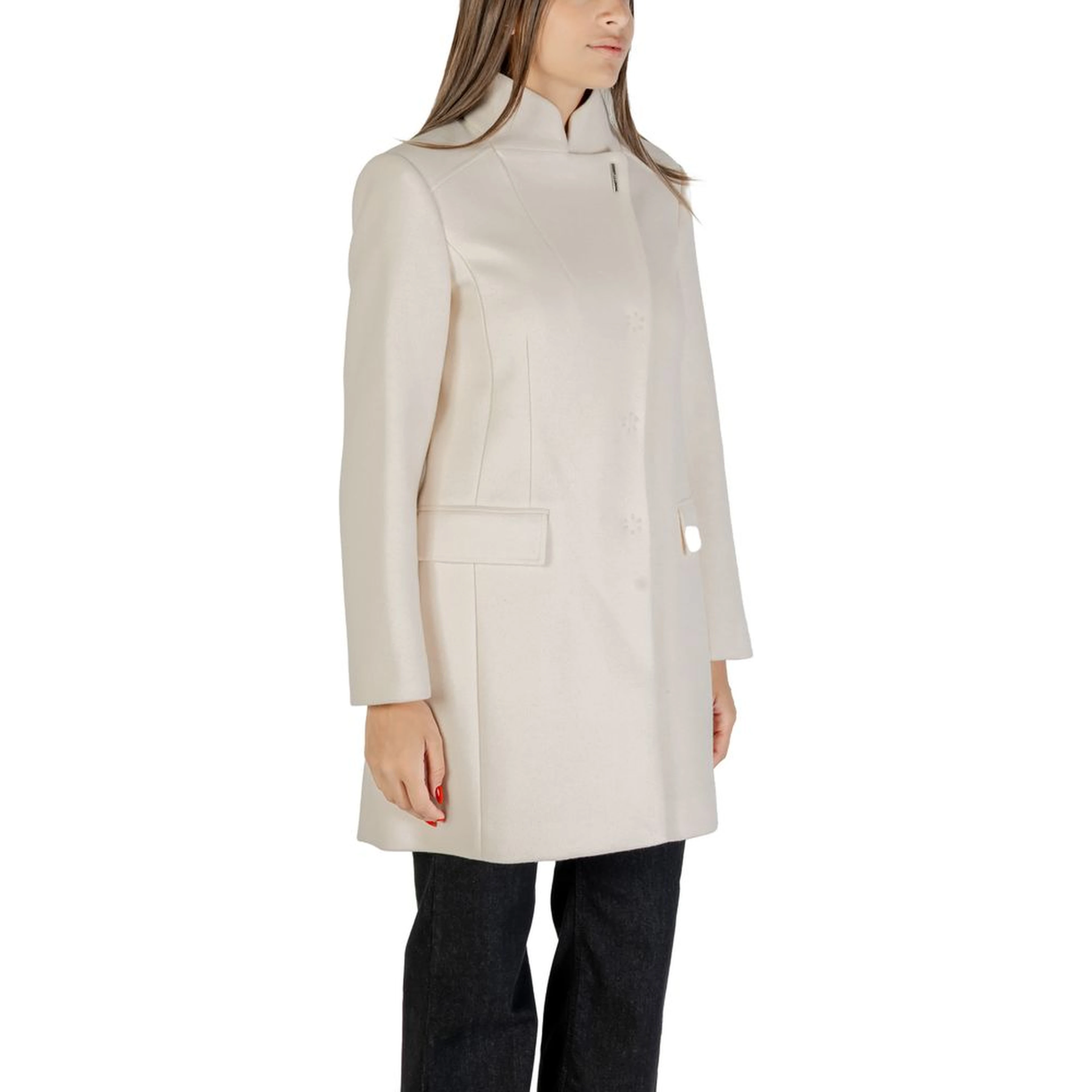 Cream Polyester Coat
