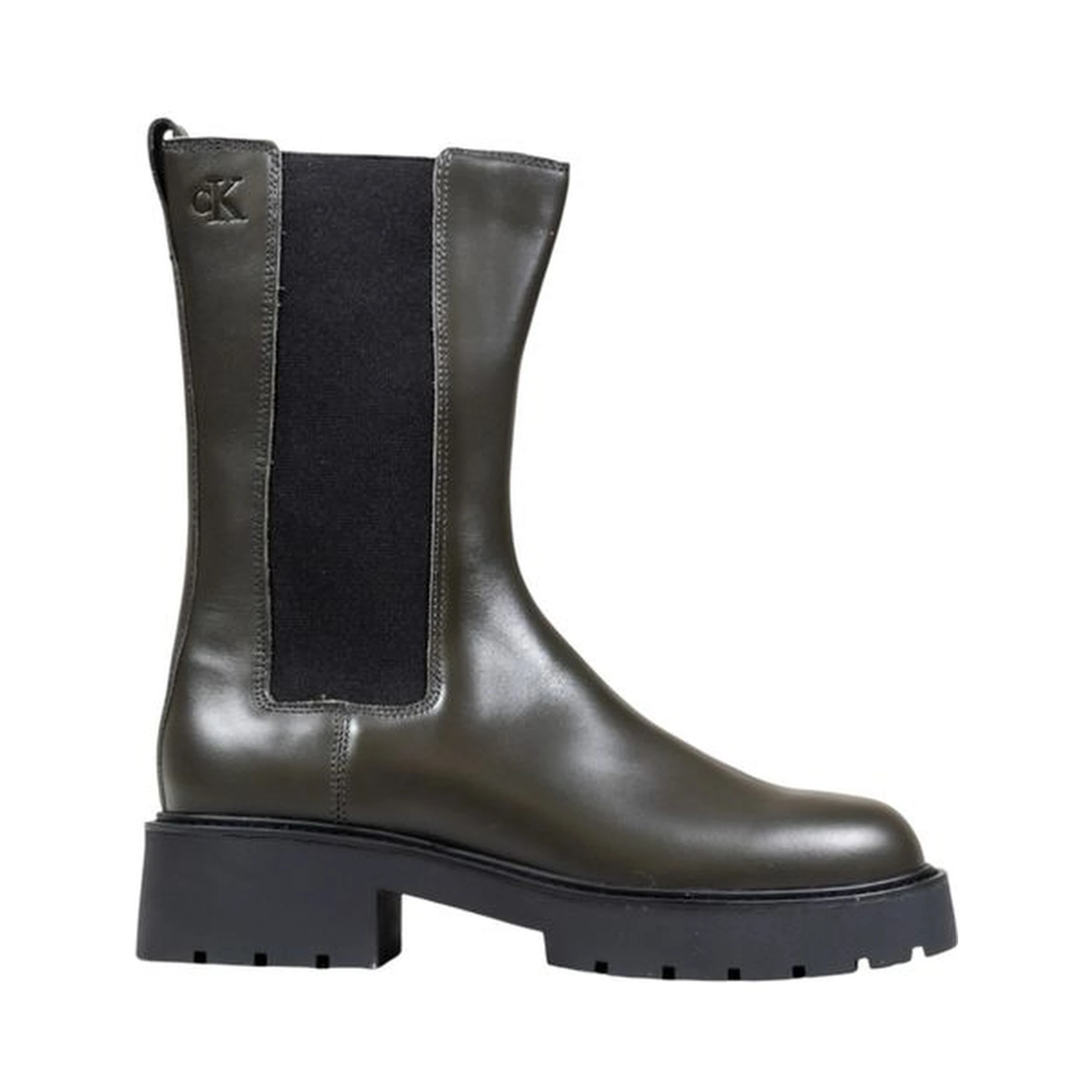 Gray Leather Ankle Boots