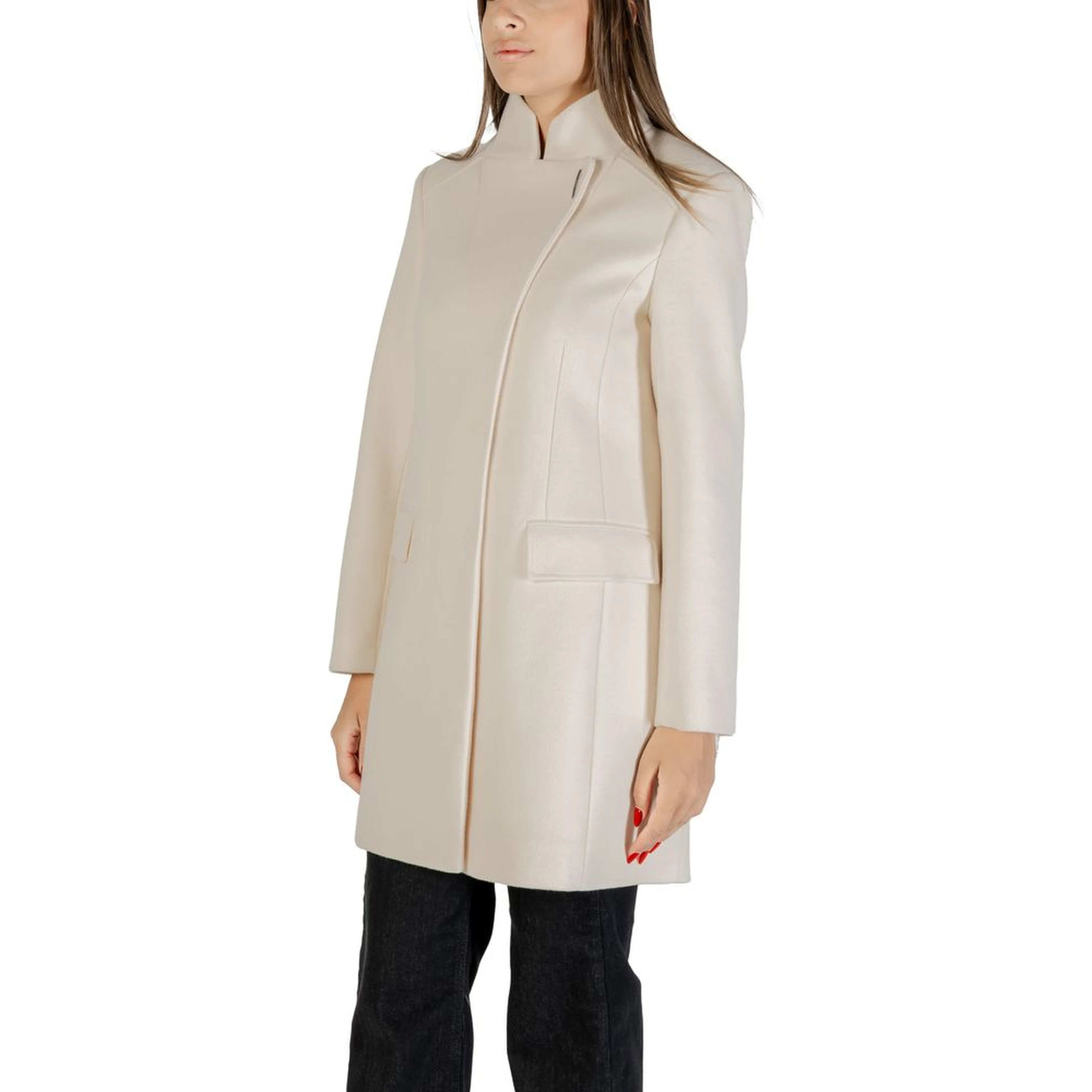 Cream Polyester Coat