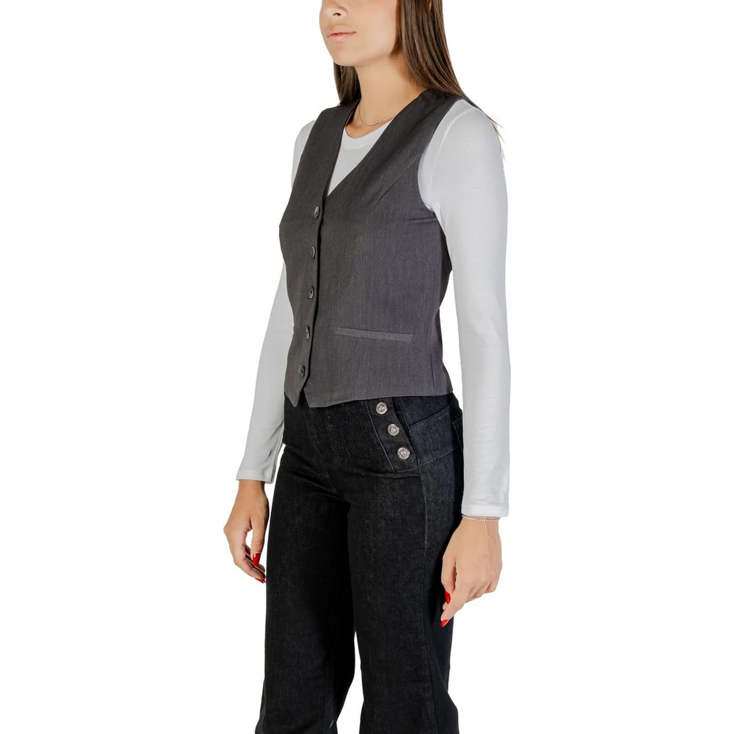 Gray Polyester Waistcoat