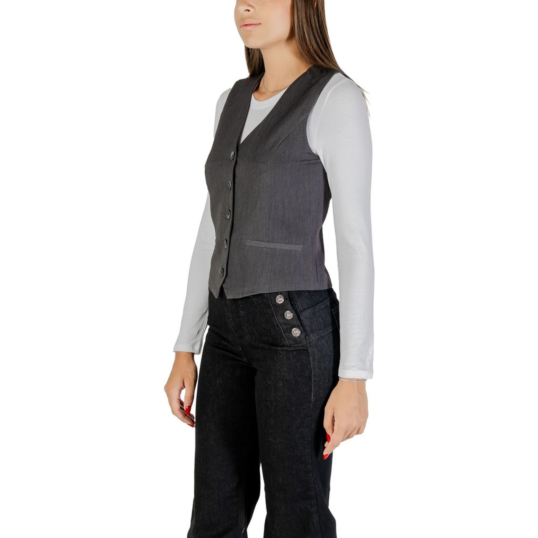 Gray Polyester Waistcoat