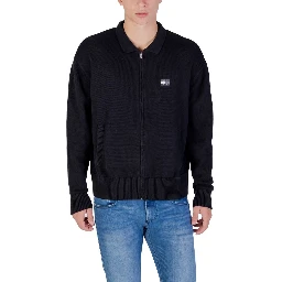 Black Recycled Cotton Cardigan