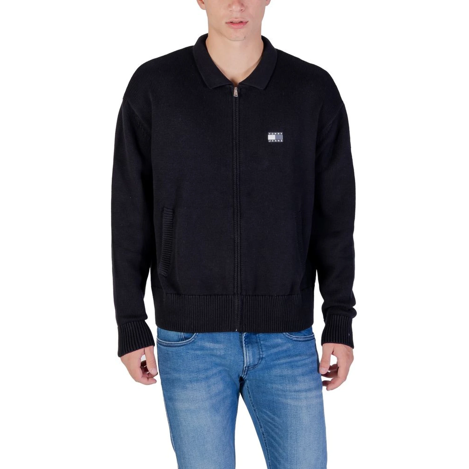Black Recycled Cotton Cardigan