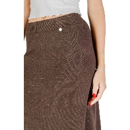 Brown Viscose Long Skirt