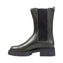 Gray Leather Ankle Boots